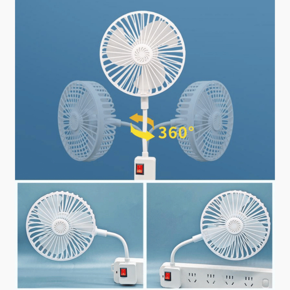 Quạt Treo Tường Nhà Bếp Nhà Tắm Có Lồng Xoay 360 Độ Toả Hương Quạt Mini Cắm Điện Nhà Bếp