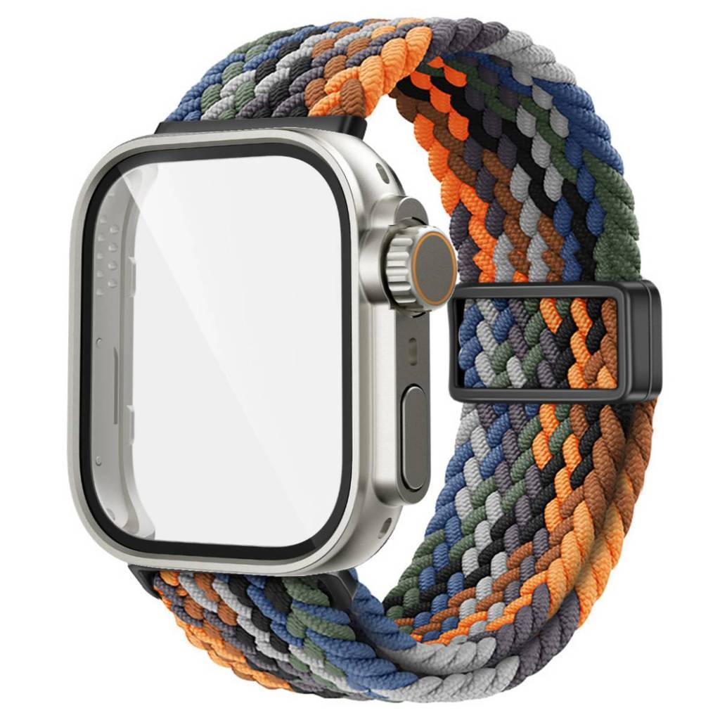 Dây đeo bện Nylon cho Huawei Fit 5/Fit 5 Pro/Fit 4/Fit 4 Pro kèm kính cường lực, khung bảo vệ màn hình