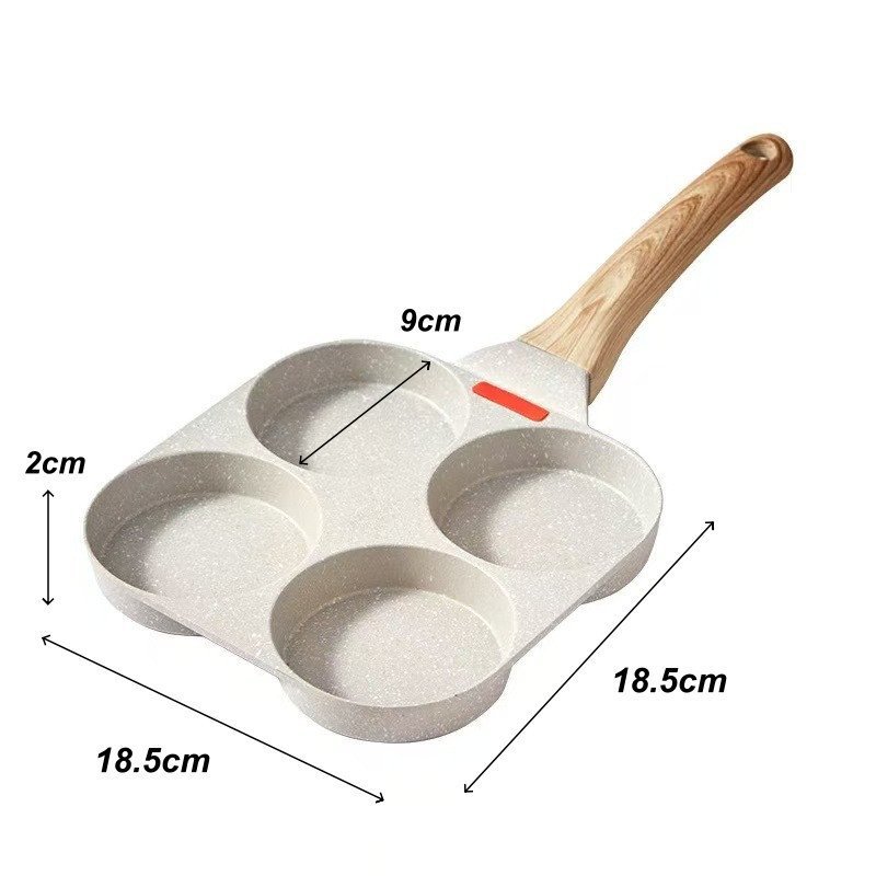 chảo trứng 4 ngăn chống dính dẫn nhiệt đều dễ vệ sinh đa năng làm bánh kếp cho bữa sáng gia đình