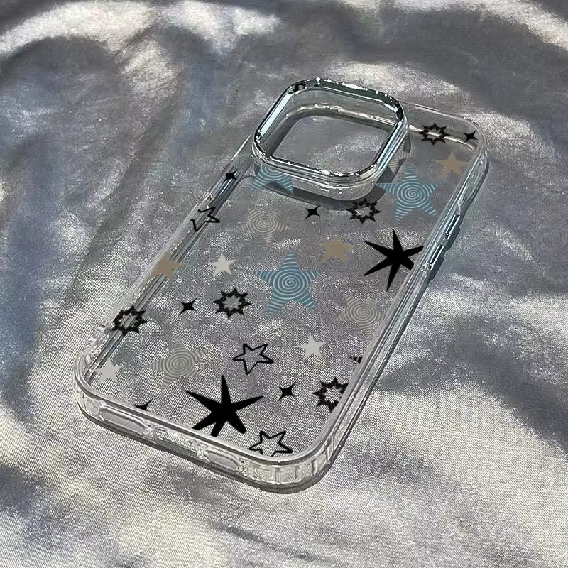 Ốp Điện Thoại Họa Tiết Ngôi Sao Năm Cánh Doodle Nhiều Màu Sắc Cho Samsung S25 S24 FE S26 S23 Ultra S20 S22 S21 Plus Vỏ Chống Sốc Trong Suốt