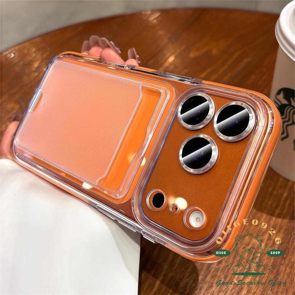 【 Ốp lưng iPhone17 】 Túi đựng thẻ pha lê băng chống rơi Túi khí Vỏ điện thoại iphone17 Pro Max 16 15 14 13 cho vỏ iPhone Vỏ mềm silicon TPU chống sốc