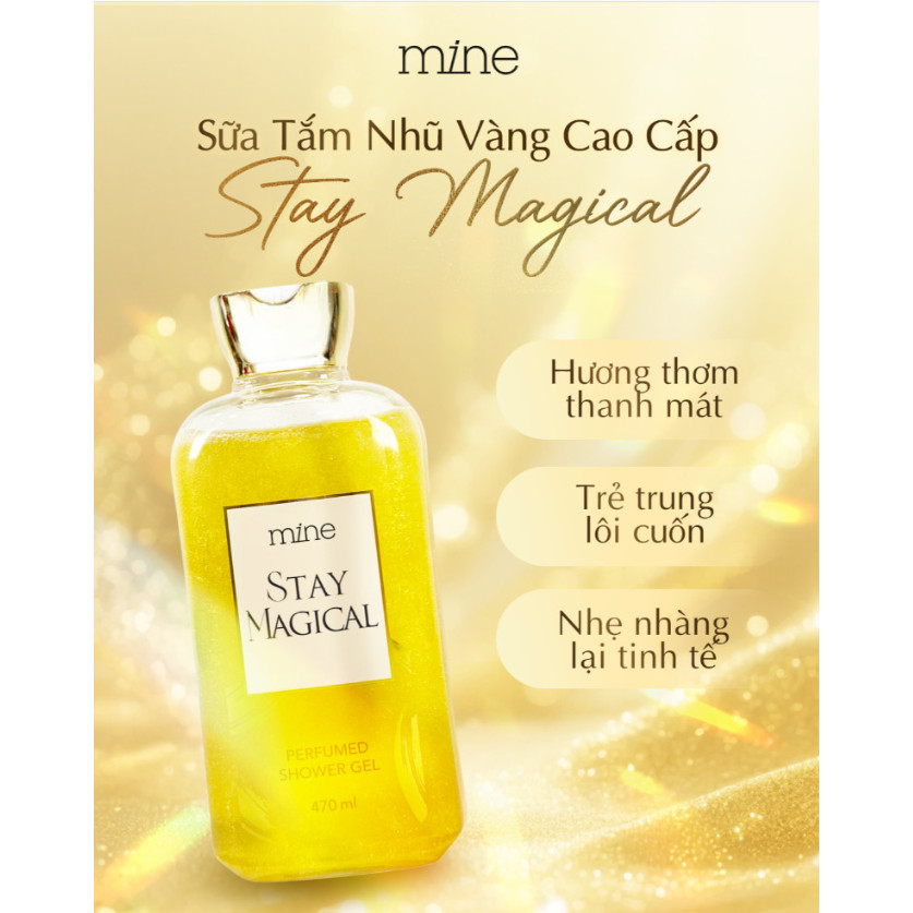 [GIFT] Gel tắm Nhũ vàng hương nước hoa Mine Stay Magical 470ml