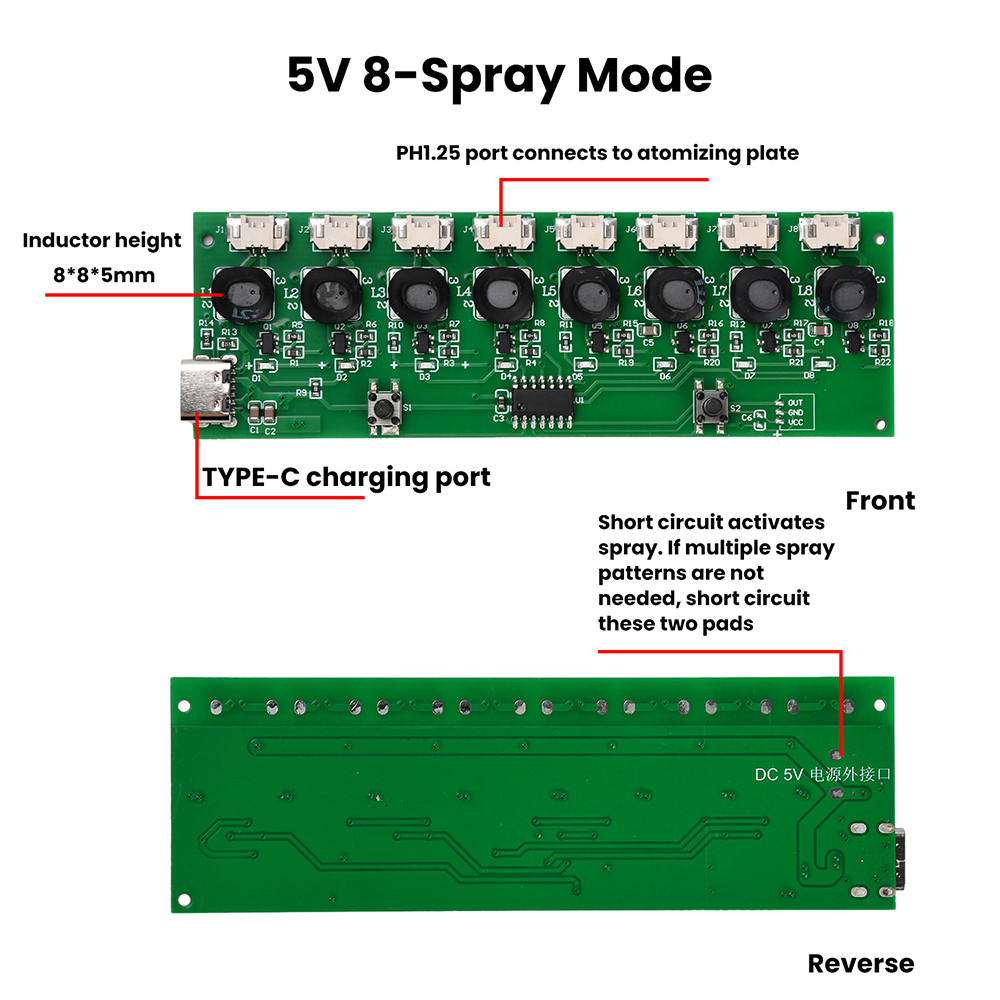 Pcbfun DC 5V Tám Xịt Tạo Độ Ẩm Mô-đun Điều Khiển Atomizer Siêu Âm ...