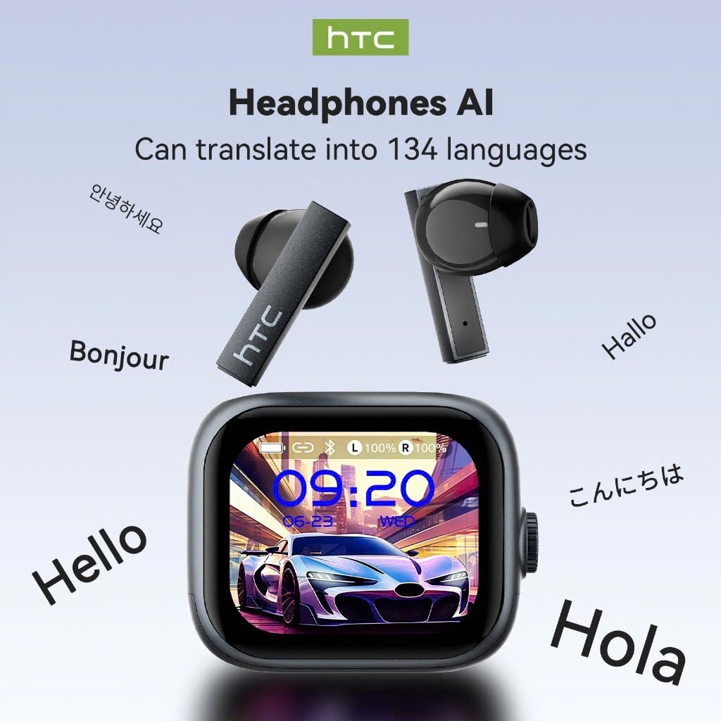 [HỎA TỐC HCM] Tai Nghe True Wireless Phiên dịch 134 ngôn ngữ HTC NE40 | Có màn hình LED Tiếng Việt | Nút vặn | BigBuy360 - bigbuy360.vn