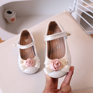 Bé Gái Giày Cho Tiệc Cưới Nơ Với Hoa Công Chúa Trẻ Em Hoa Đế Mềm Mary Janes Size 23-36 Cổ Điển Mùa Xuân Mới