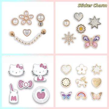 Charm kim loại gắn dép hình bướm – Phụ kiện trang trí dép sandal, sticker dép 3D, dùng cho dép có lỗ