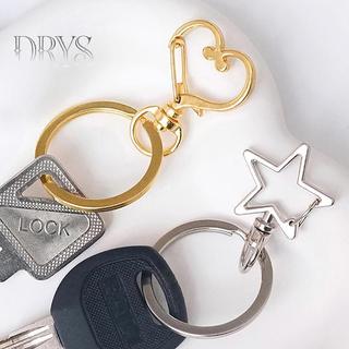 (TFT) 10 Chiếc Mặt Trăng Dễ Thương Ngôi Sao Trái Tim Mèo Động Vật Hoa Rỗng DIY Móc Khóa Phụ Kiện Tôm Hùm Khóa Vòng Chìa Khóa Với Vòng Mở 8mm MỚI