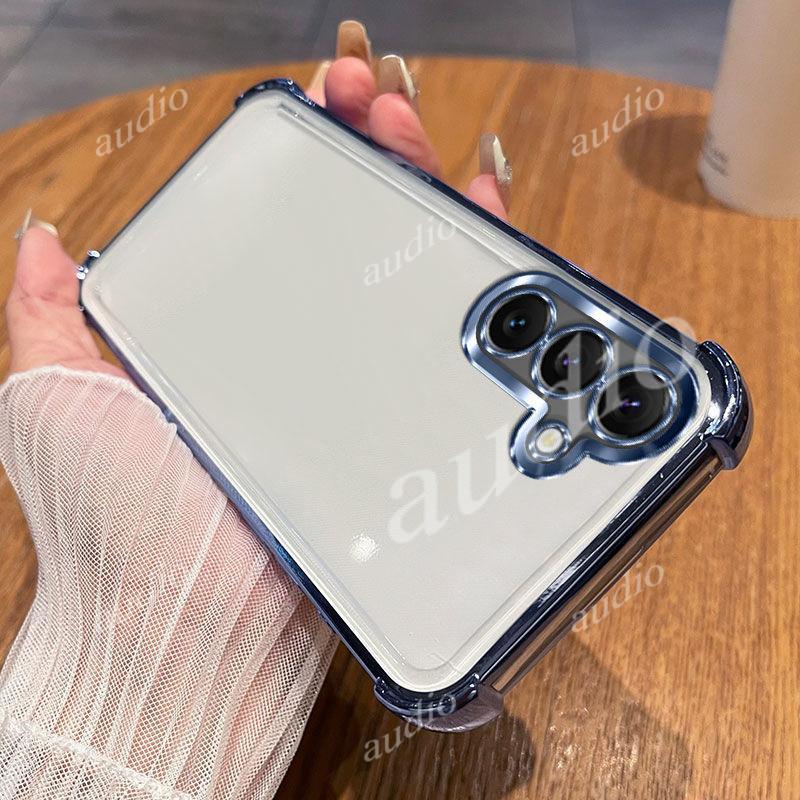 Ốp điện thoại trong suốt mạ bốn góc Samsung A57 5G cho Samsung Galaxy A57 A37 A27 A17 A07 5G 4G 2026 Ốp lưng silicon mềm chống sốc sang trọng cho SamsungA57 5G