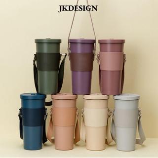 JKDESIGN Tay cầm chai nước Dây đeo vai, Chai 30-40oz Tay cầm cốc đa năng, Da PU di động có dây đeo Chai nước Sling để cắm trại