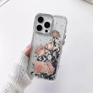 Mực tia hồng phù hợp với vỏ điện thoại iPhone16plus vỏ iPhone14 kim cương sao vỏ 13/11Pro