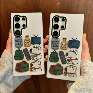 Ốp bảo vệ họa tiết Mischievous Puppy thích hợp cho Samsung s26 s26ultra s22u s23 plus s23FE s24 s25 plus A55 A56 A36 ốp điện thoại di động
