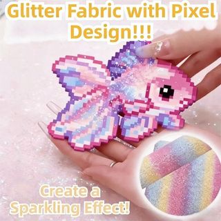 ITRUMPET Vải ủi DIY, Vải nướng bánh long lanh cầu vồng thủ công DIY, Hạt chuyển màu có thể tái sử dụng sáng tạo Vải dán đậu không dính Đồ chơi hạt thủ công