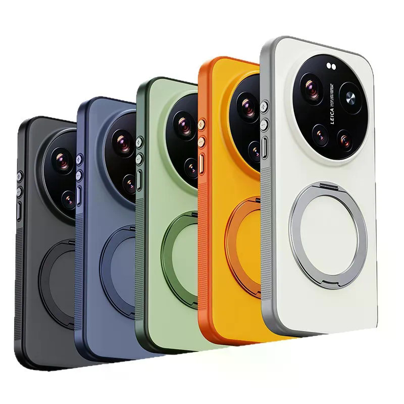 Ốp Giá Đỡ Từ Tính Thu Hút Cho Xiaomi Mi 17 Ultra Mi17U Phong Cách Leica Mềm Mặt Bảo Vệ Matte Cover