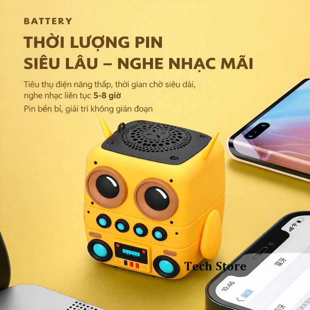 𝐓𝐞𝐜𝐡 𝐒𝐭𝐨𝐫𝐞 Loa Bluetooth Hình Minions, Loa Không Dây Chống Nước IPX6, Bass Mạnh, Loa Di Động, Quà Tặng Cho Học Sinh, DJ