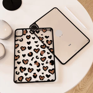 Vỏ Acrylic Cứng Tuya Trái Tim Ngọt Ngào Cho Mini6 Mini7 A17Pro IPad 5 6 7 8 9 10 11 12 A19 A16 Air 2 3 4 5 6 Air 11 M2 M3 M4 2026 Pro10.5 Pro11 M4 M5 Pro13 2024 2025
