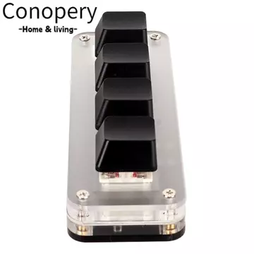 Bàn phím cơ Macro CONOPERY, 3 phím 1 núm / 4 phím Bàn phím cơ cắm và chạy, Kết nối USB chiếu sáng với bàn phím chơi game cáp PC để bàn