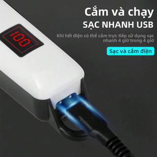 Tông đơ Không Dây Chuyên Nghiệp, Lưỡi Dao Hợp Kim Titan, Màn Hình LED Hiển Thị Dung Lượng Pin