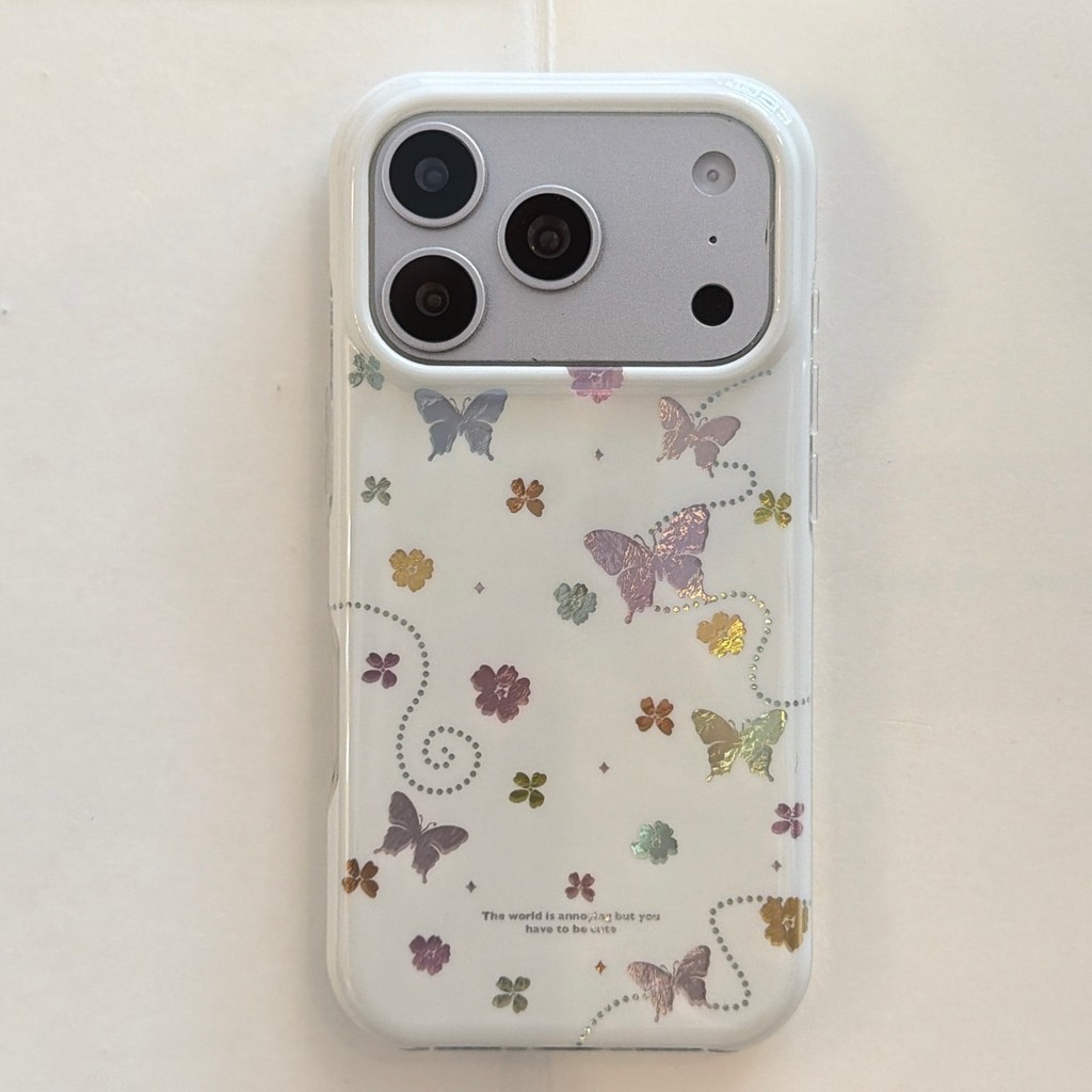 Ốp lưng iPhone hình bướm hoa phù hợp cho iPhone 17 Pro Max, 17, 16, 15, 14 và 13