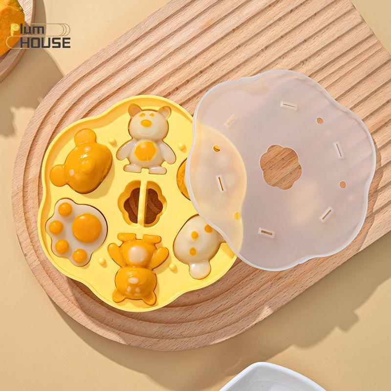 PlumHOUSE Khuôn Làm Bánh Silicon Bổ Sung Cho Bé Làm Thực Phẩm Chịu Nhiệt Thích Hợp Cho Hấp Và Đun sôi Nồi Chiên Không Khí Phụ Kiện Nhà Bếp VN