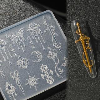 [hatheaven] 1 Chiếc Châu Âu Phong Cách Retro 3d Giảm Khuôn Silicon, Hoa Trong Suốt Nơ Móng Tay Nghệ Thuật Silicon Khắc Khuôn Mẫu Đẹp
