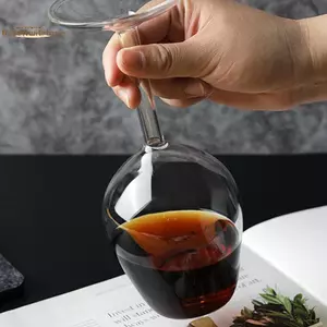 TRTR Creative Upside Down Cốc Rượu Tiệc Vui Nhộn Đồ Thủy Tinh Cưới Sáo Cao Thủy Tinh Borosilicate Ngược Rượu Vang VN