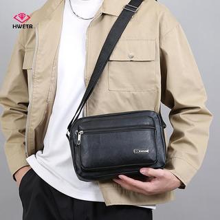 HWETR Nam Túi Thời Trang Kinh Doanh Túi Da Fanny Pack Nam Da Thật Chính Hãng Đeo Ngang Túi Đeo Vai Chất Lượng Cao Tote Mới