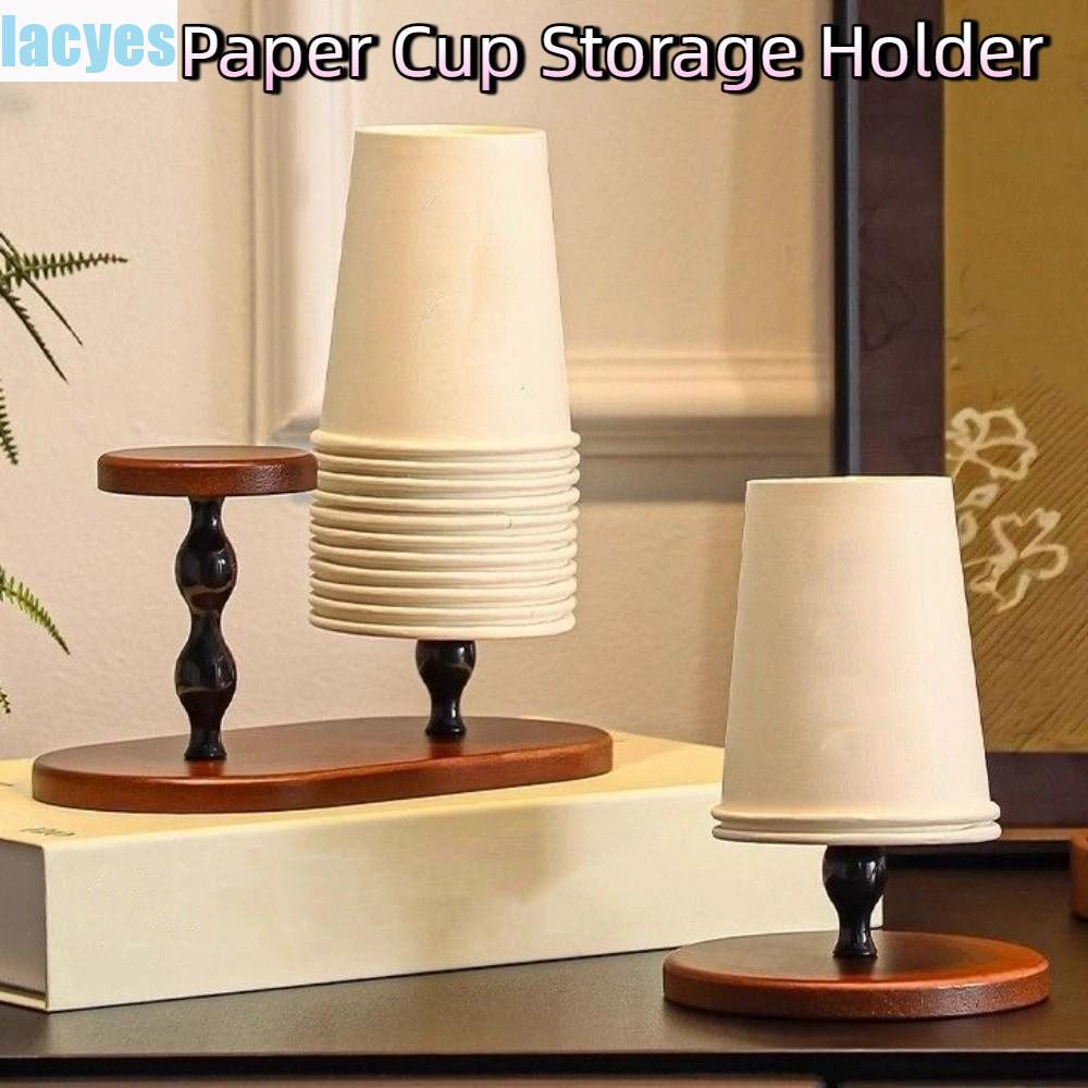 Hộp đựng cốc giấy LACYES, Hộp đựng cốc dùng một lần đơn giản trang trí, Hộp đựng cốc trà bằng gỗ cổ điển bền bỉ Phòng ăn