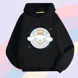 Cinnamoroll Style Girls Áo Hoodie Top dáng rộng vừa vặn Thiết kế hoạt hình Trang phục hàng ngày nhẹ
