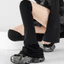 Tất trên đầu gối phong cách đường phố cho bé gái, chất liệu nylon nhẹ, thiết kế áo loe - Tùy chọn màu đen và trắng