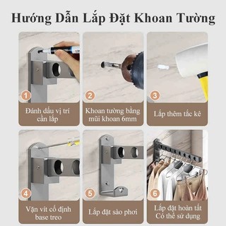 【vạn】Giá treo tường có thể thu gọn, giúp phơi đồ và treo quần áo một cách gọn gàng mà không chiếm nhiều diện tích sàn.