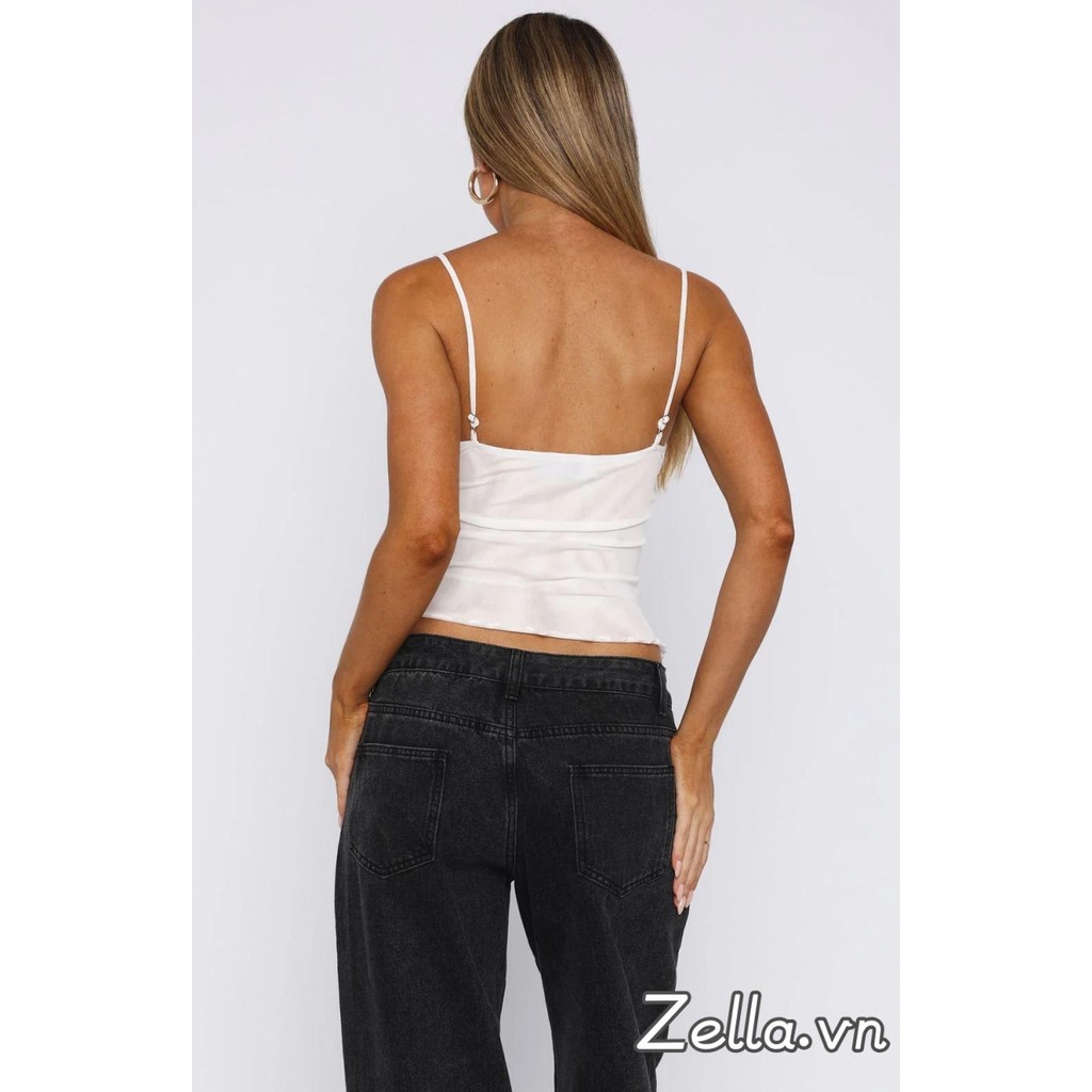 Camisole mỏng ren lưới cho phụ nữ, cổ chữ V, dây spaghetti, phù hợp mùa hè