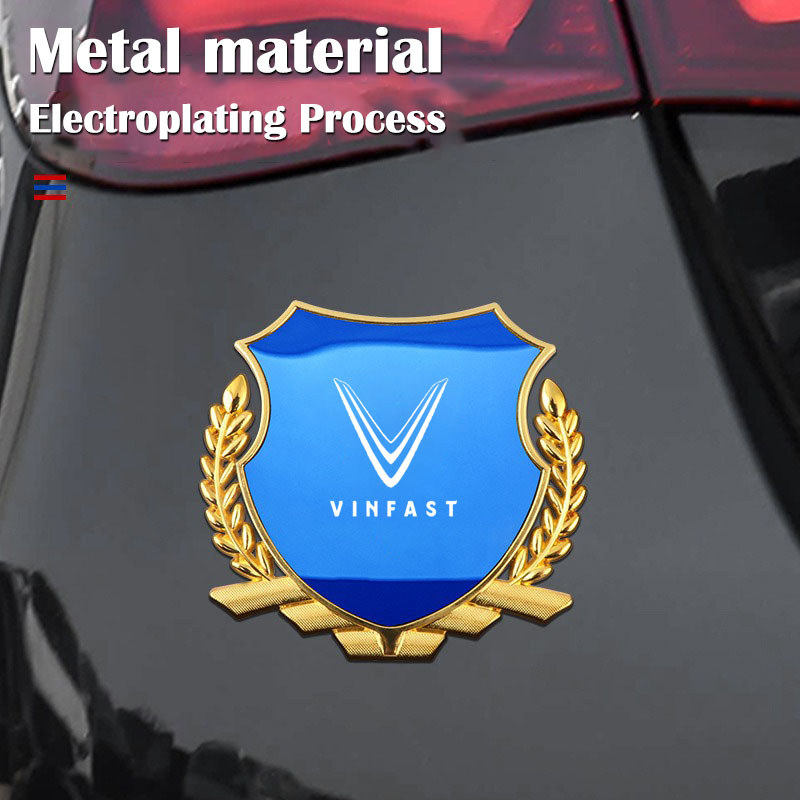 Vinfast Decal kim loại cửa sổ bên tai lúa mì, trang trí ô tô cho VF 8/VF 9/VF E34/Lux A/Fadil/President SA/VF E34