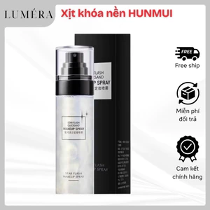 Xịt khóa nền HUNMUI có nhũ khóa lớp trang điểm dưỡng ẩm bắt sáng make up fixer spray star flash