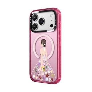 CASECASE X Váy Hoa Cô Gái Màu Hồng Fizz Trong Suốt Cứng Từ Hút Tác Động Dành Cho Apple IPhone 12 13 14 15 16 17 Pro Max Air Plus Có Hộp