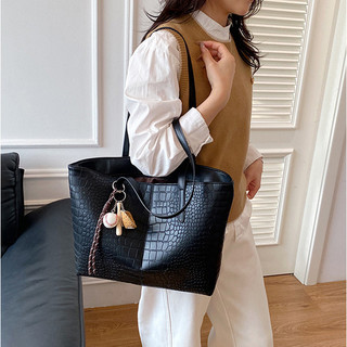 GC2 2026 Mới PU Thanh Lịch Túi Đeo Vai Thời Trang Họa Tiết Cá Sấu Dung Tích Lớn Túi Tote CG2