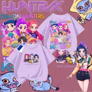 Hunters K-Pop, cotton Áo, thời trang, thoải mái, ngắn tay, tròn cổ, đa năng
