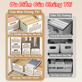 Hộp đựng quần gấp gọn giỏ nhựa đựng đồ lót tất vớ có thể mở rộng tiện lợi có tay cầm Hộp đựng đồ Giỏ đựng đồ​