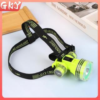 Đèn pha lặn GKY có thể sạc lại Đèn pha chống nước Đèn pin Led siêu nhẹ Đèn pin câu cá GKY