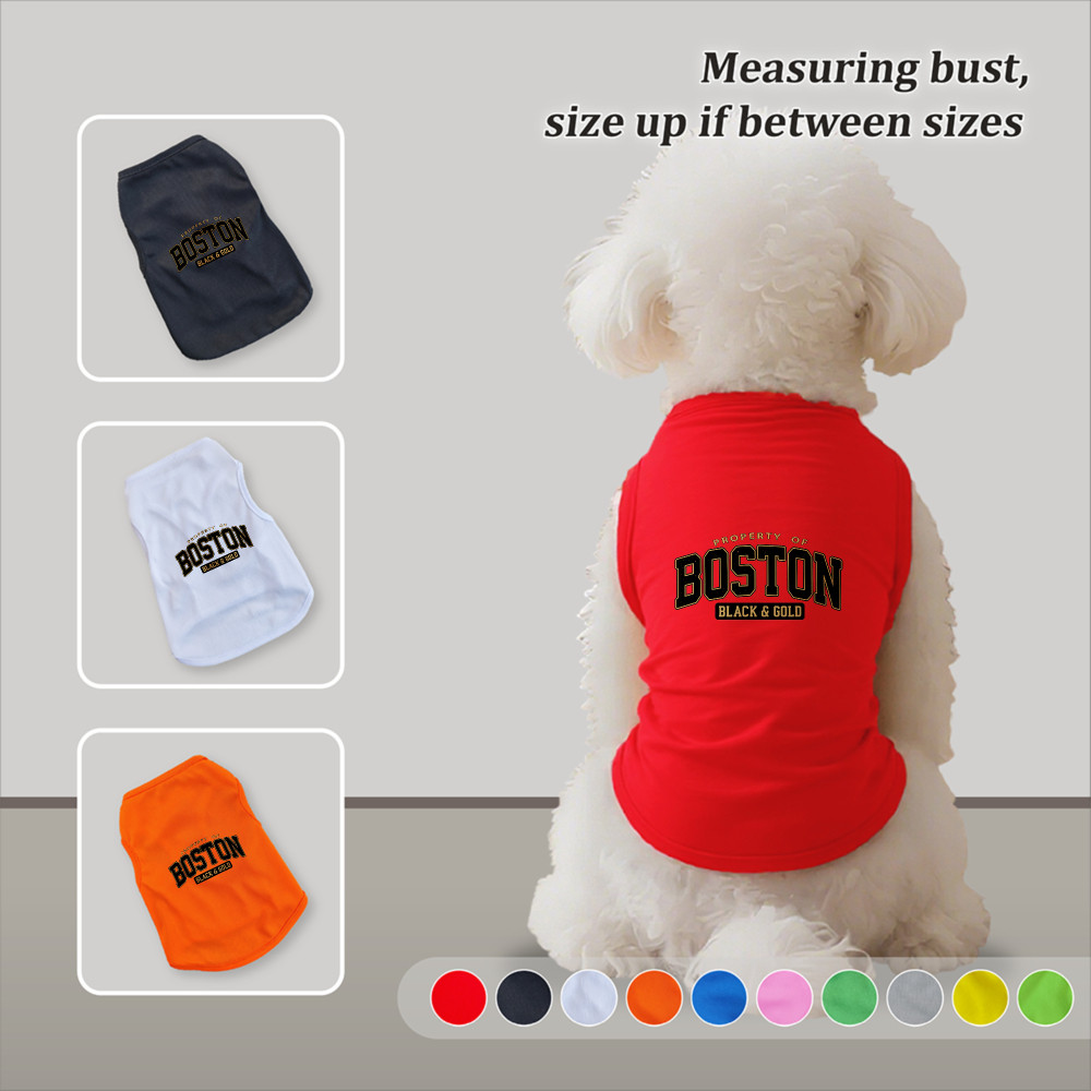 Kích thước S-2XL: Phong cách chui đầu, in logo Boston, có nhiều màu sắc và thoáng khí cho mùa hè, thích hợp cho cả sử dụng trong nhà và ngoài trời, và phù hợp với tất cả chó mèo nhỏ.