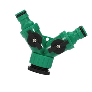 Cc Bộ chia vòi tưới vườn loại nặng 2 chiều Y Splitter Grip Shut Van cho nước