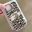 Doodle English Brown Leopard Tattoo cho 16 17 trường hợp điện thoại 14 15 11 Mũm mĩm iPhone 13 khung kim loại 7p 8p