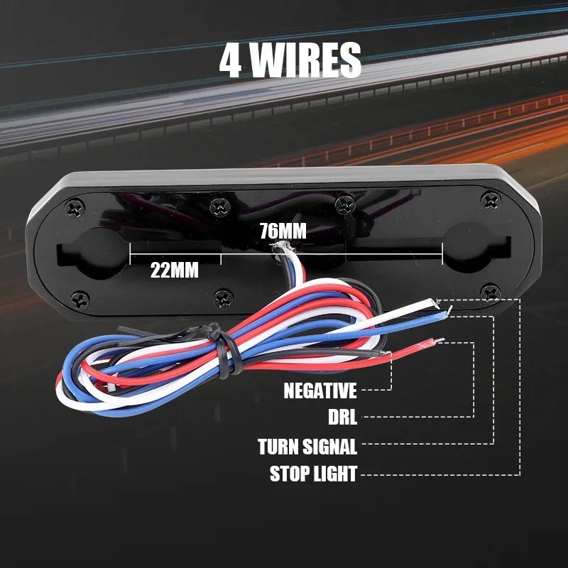 Đèn hậu phanh ô tô 12V-24V 3 trong 1 LED - Đèn tín hiệu rẽ DRL cho xe tải Trailer ATV