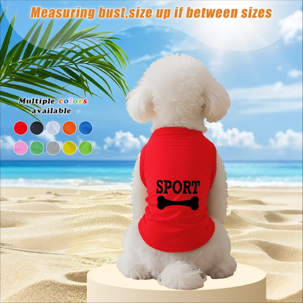 Áo vest thú cưng cỡ S-2XL, phong cách thể thao, in xương, nhiều màu sắc và thoáng khí cho mùa hè, thích hợp cho cả sử dụng trong nhà và ngoài trời, và phù hợp với tất cả chó mèo nhỏ.