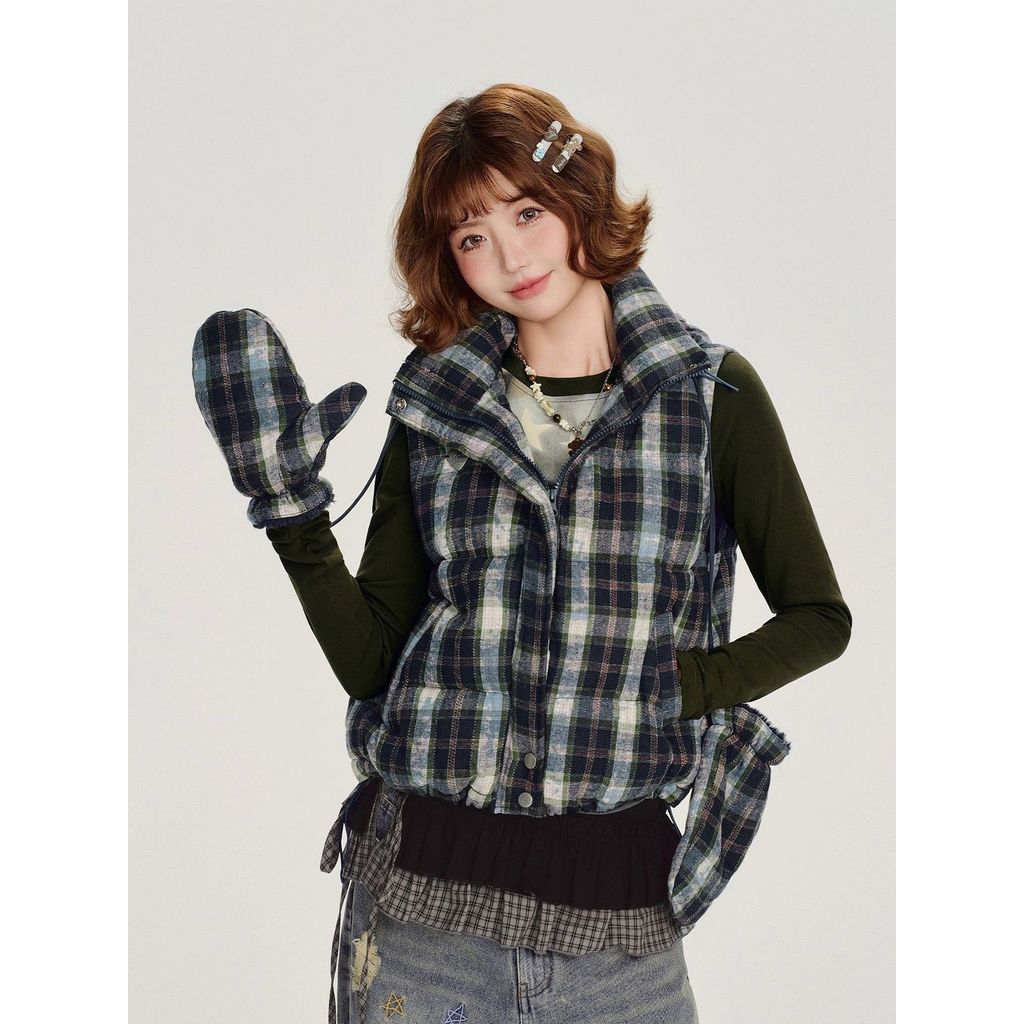Váy bánh suông kẻ sọc retro layering, phong cách Y2K thời thượng