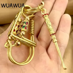 WUAWUA Móc khóa bằng đồng , Móc khóa chim bằng đồng thủ công, Mặt dây chuyền thắt lưng