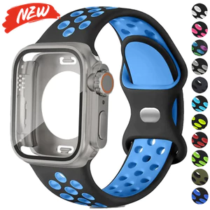 Dây đeo thể thao bằng silicon + Vỏ kính chống nước cho Apple Watch Series11 / 10 42mm 46mm 9 8 7 SE3 6 5 4 44mm 40mm 45mm