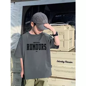 Bé Gái, Dành Cho, Hàng Mới, Lelaki, Rộng, T-shirt, Áo Thun, Cotton