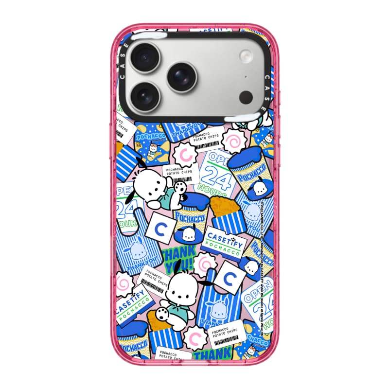 CASECASE X Pochacco Sticker Case Black / Sky Blue / Pink Fizz Candy Collection Màu sắc trong suốt cứng hút từ tính Vỏ tác động cho Apple IPhone 13 14 15 16 17Pro Max Plus Có hộp