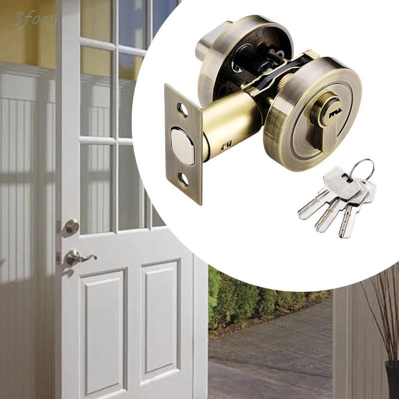 Jfory Khóa cửa Riegel, Khóa lối vào tròn, Khóa an toàn hiện đại cho cửa trước, Thanh xi lanh đơn cho gia đình, văn phòng, phòng ngủ, phòng ngủ