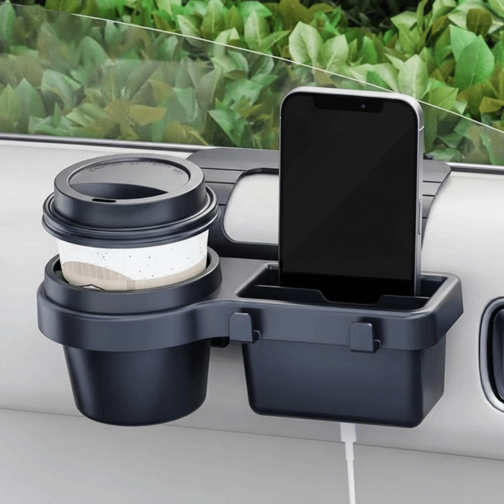 Giá đỡ cốc cửa ô tô SAIA, Giá đỡ chai nước uống dung tích lớn PP, Hộp đựng chìa khóa đa chức năng màu đen di động